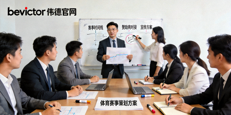 bevictor伟德官网专业团队在会议室讨论体育赛事策划方案